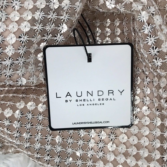 Laundry By Shelli Segal Womens Blush Pink Sequined Sheath Mini Dress Size 0 - Picture 7 of 9